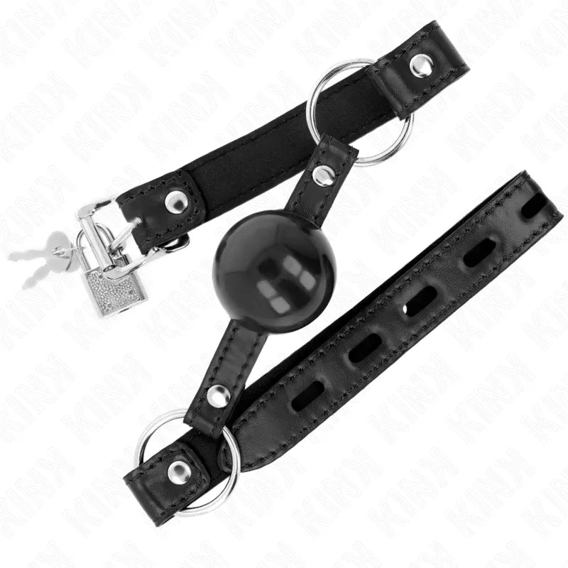 Gag BDSM en silicone noir doux, ajustable, avec sangle ergonomique et boucle métallique, idéal pour novices et experts.