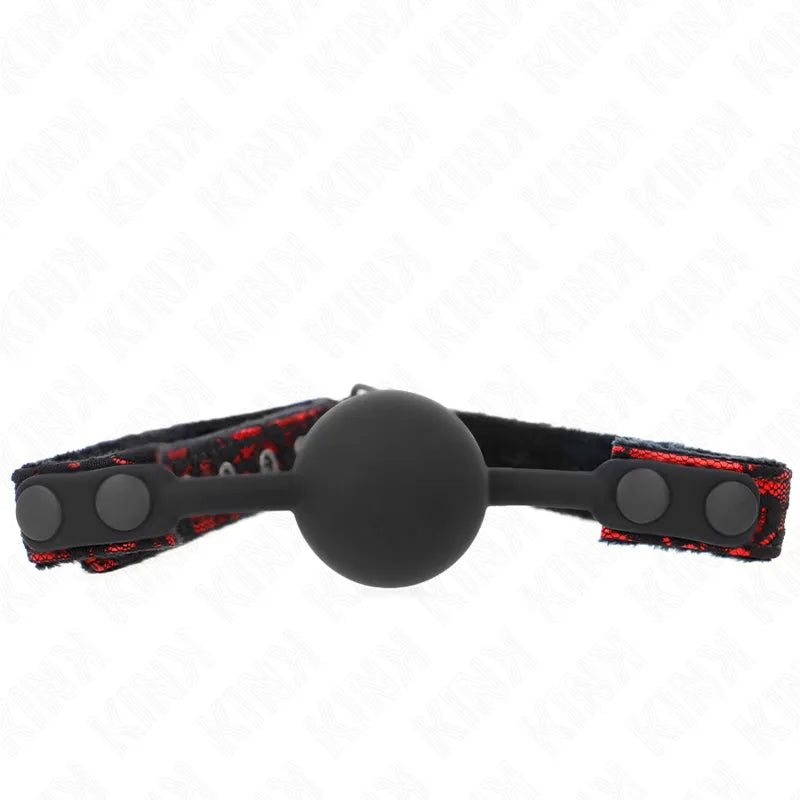 BDSM gag silicone confort sécurité ajustable hypoallergénique doux premium réglable ergonomique bretelles coloris noir rouge maintien