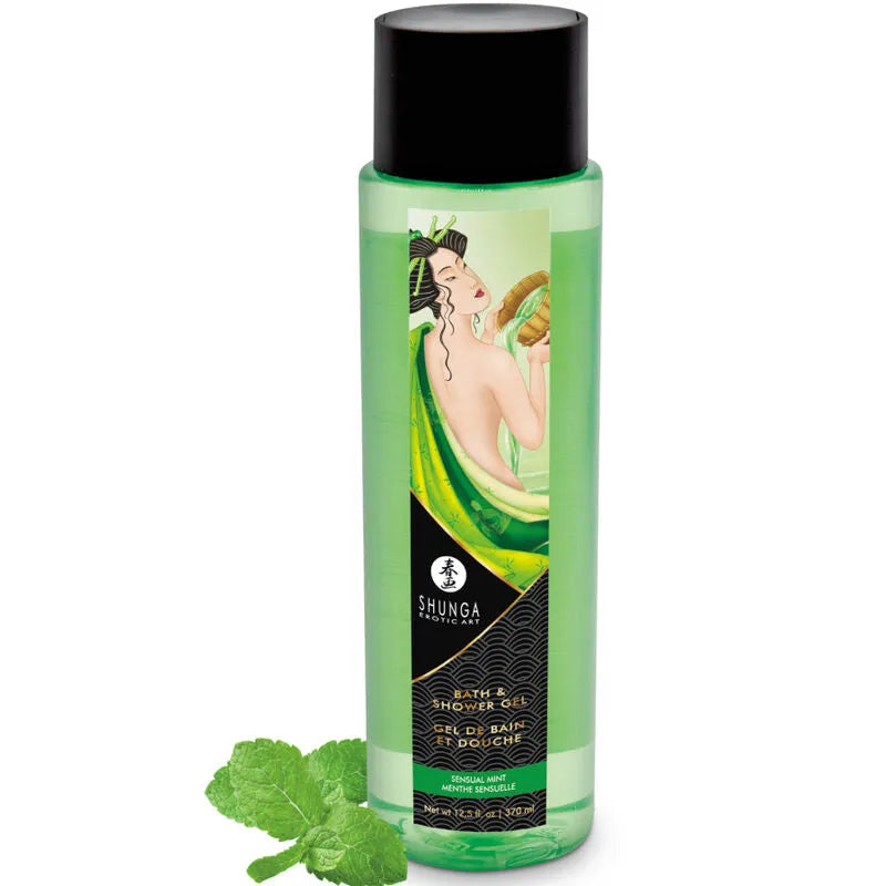 Gel Bain Érotique Peau Sensible Menthe Mousse Riche Crémeuse Huiles Végétales Antioxydante Douceur Sensualité Apaisant Hydratant Hypoallergénique Végane Sensoriel Shunga