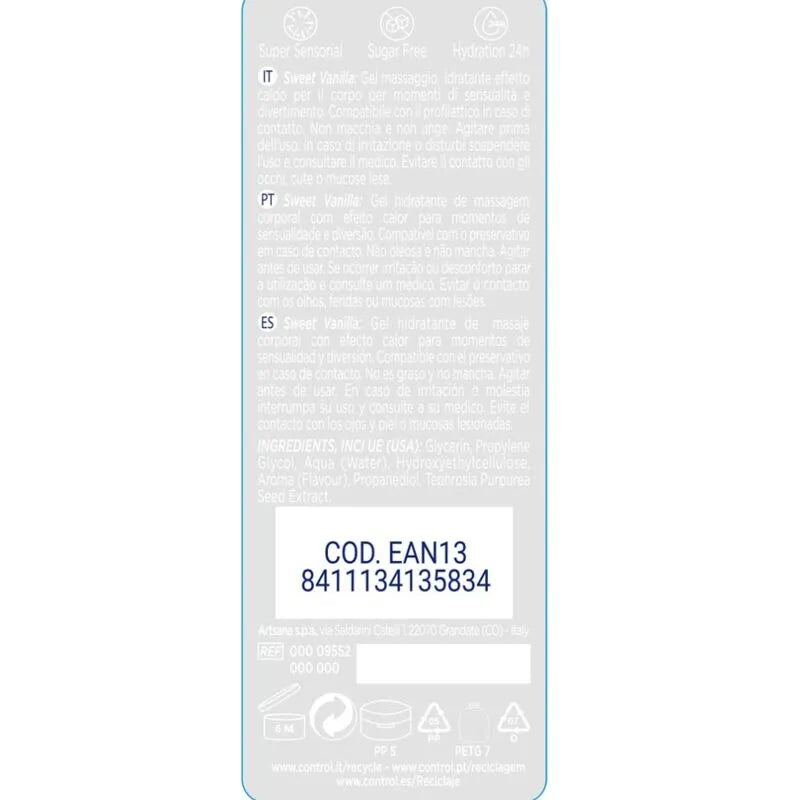 Gel massage hydratant sans paraben, flacon 200ml, texture non grasse, étiquette blanche avec texte explicatif.