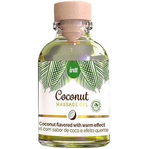 Gel massage intime vegan coco parfumé effet chauffant léger embrassable comestible pénétrable zones sensibles flacon 30ml nomade sensuel