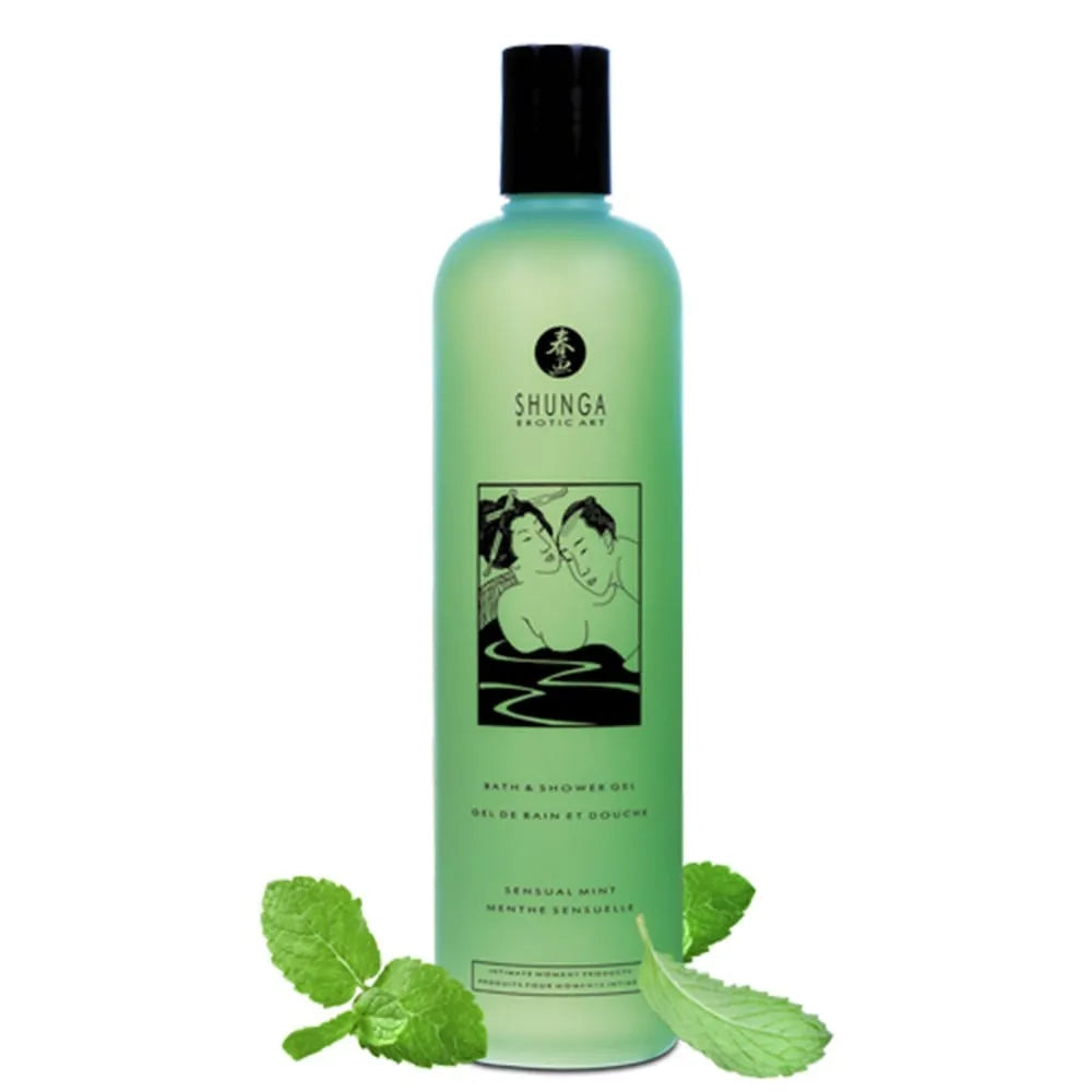 gel douche aphrodisiaque menthe rafraîchissante peau sensible formule douce hypoallergénique huiles végétales tocophérol mousse riche onctueuse