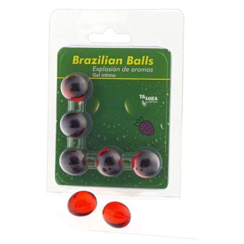 Gel intime boules brésiliennes parfum fraise libération rapide chaleur corporelle lubrifiant soyeux huile massages érotiques sensations excitantes compatibles vaginale anale