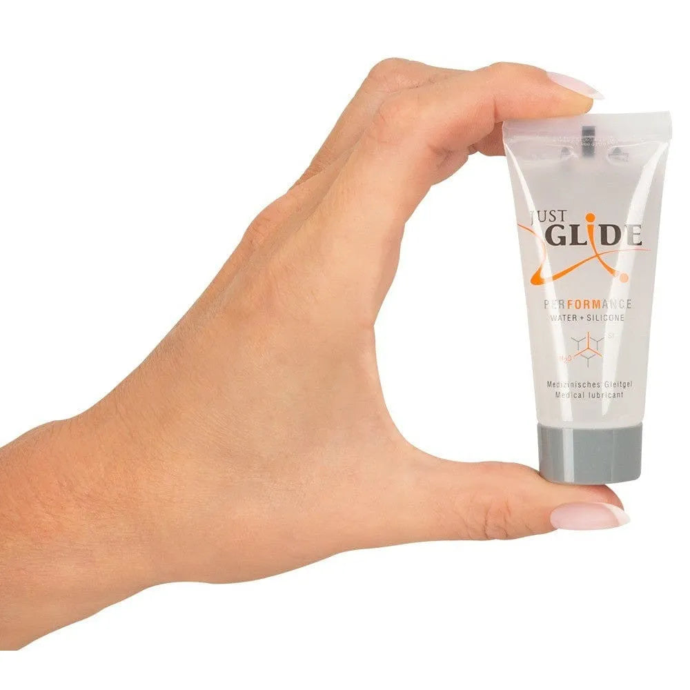 Flacon de gel lubrifiant transparent, base eau et silicone, pour jouets intimes, texture soyeuse, compatible latex.