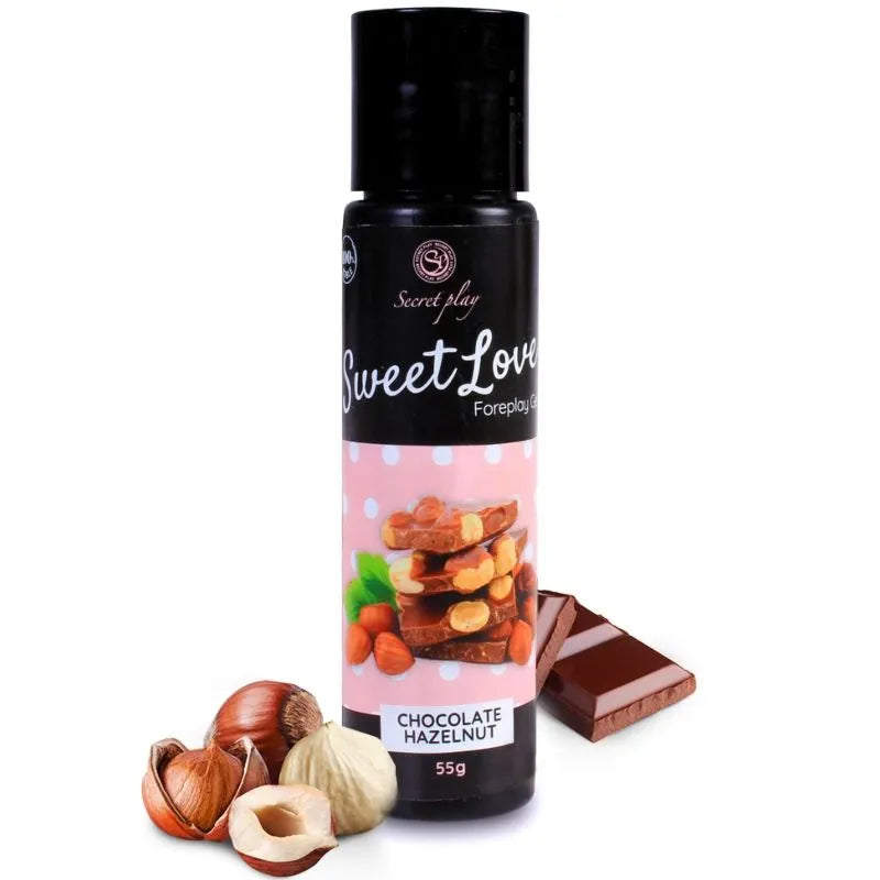 Gel lubrifiant comestible onctueux sensoriel saveurs gourmandes base eau compatible préservatifs jouets système sans air format 60ml intime polyvalent exploration