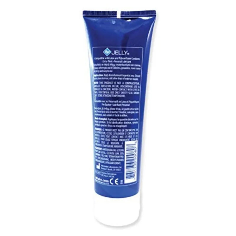 Gel lubrifiant intime épais bleu, tube 200ml, hypoallergénique, base eau, compatible préservatifs latex et godes silicone.