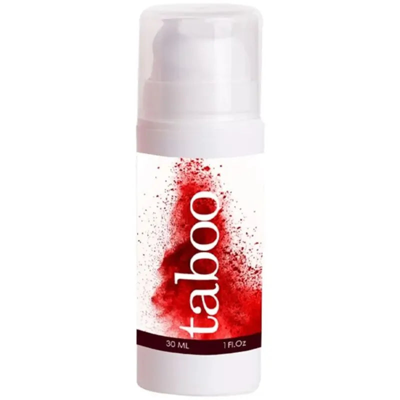 Flacon de gel érection naturel camphre gingembre, 30ml, design rouge et blanc, stimulant circulatoire masculin.