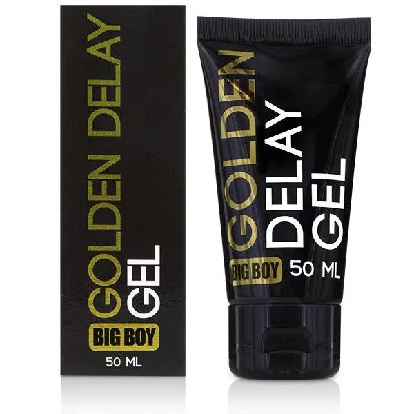 Tube noir de gel retardant éjaculation longue durée pour hommes, 50 ml, avec boîte assortie, performance intime.