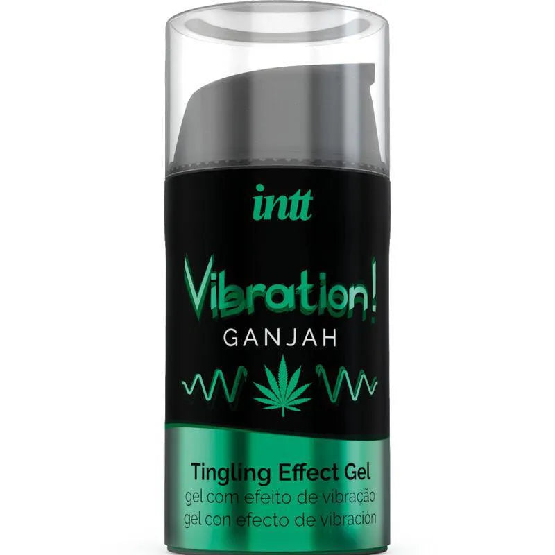Gel stimulant vibrant cannabis intime arôme rafraîchissant saveur embrassable sensibilité accrue compatible pénétration masturbation flacon pompe 15ml pratique