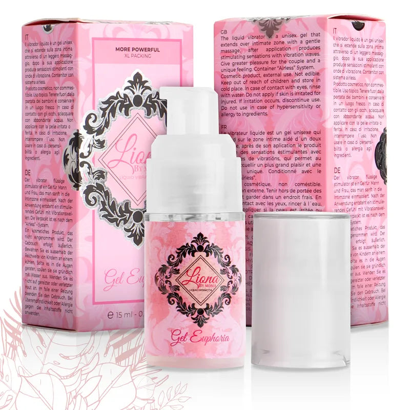 Gel stimulant vibrant intime, flacon rose 15ml, design élégant, pour plaisir et confort, formulation naturelle, absorption...