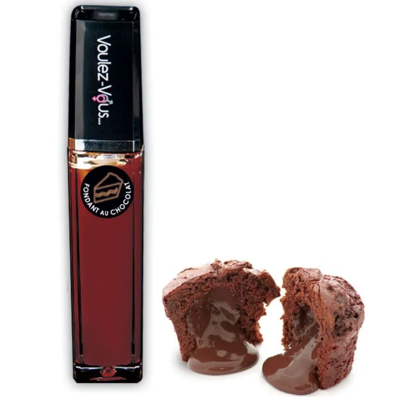 gloss érotique saveur chocolat fondant gourmand sensations chaud froid lèvres texture lisse hydratant stimulant séduisant format dix millilitres nomade