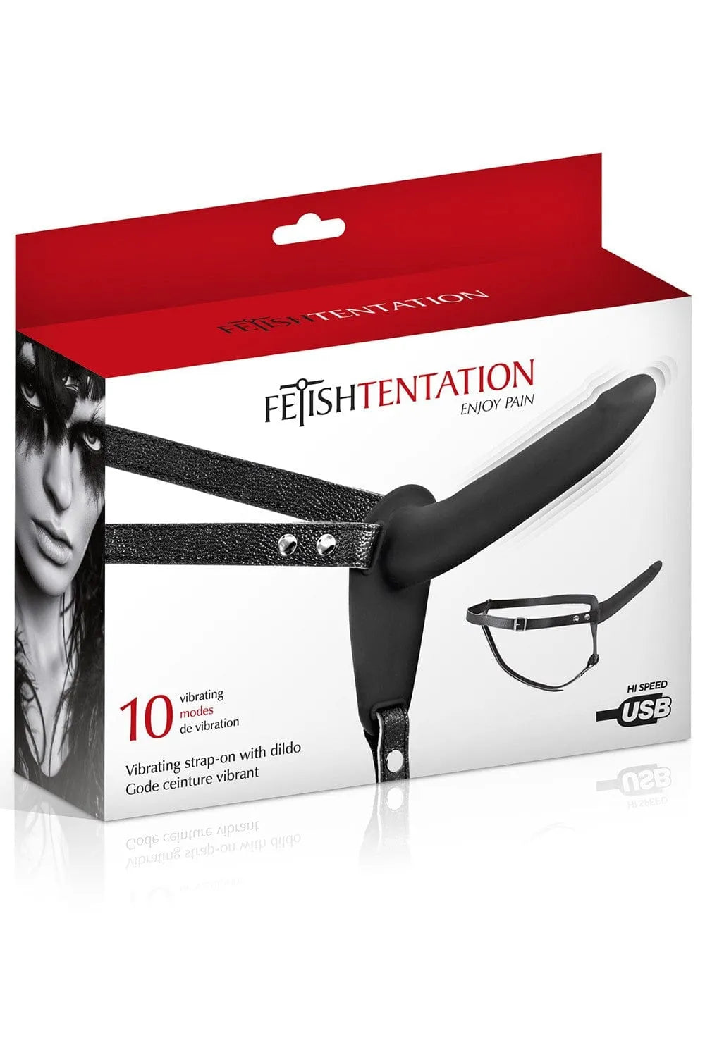 Gode ceinture vibrant noir, harnais ajustable, silicone, étanche, rechargeable, ergonomique, puissant, discret.