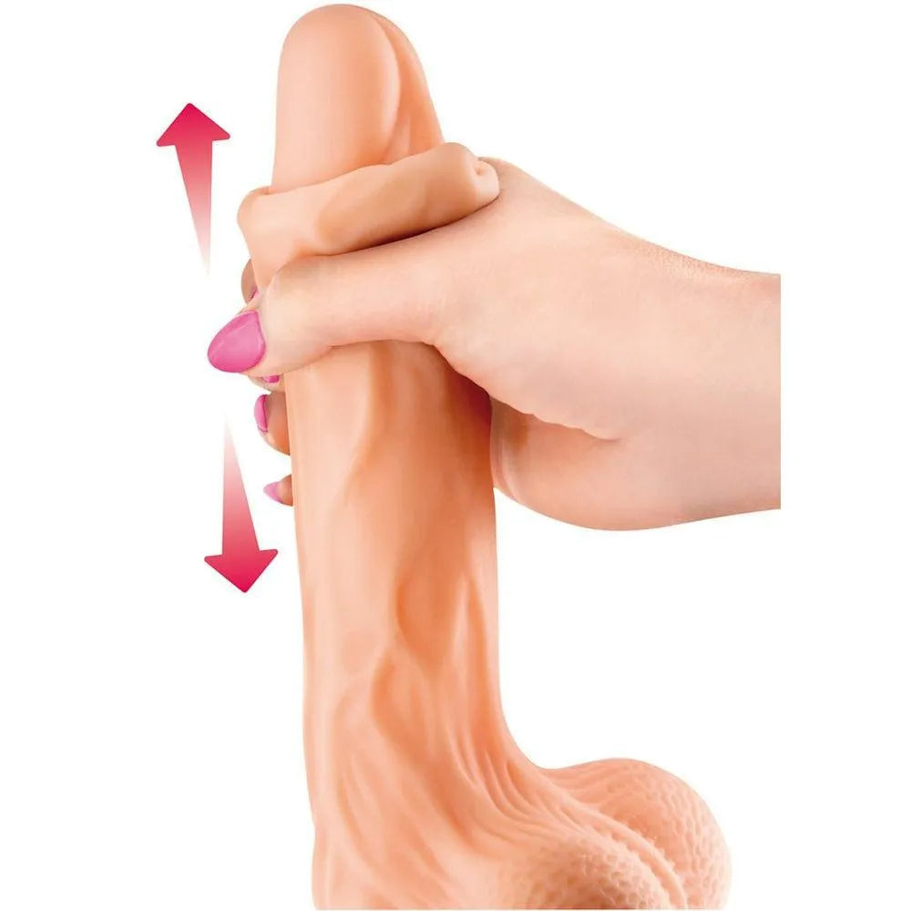 gode ventouse réaliste souple veines apparentes testicules billes mouvantes stimulation intense fixation puissante surfaces lisses 22cm 43mm sans phtalates