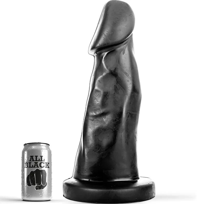 gode noir ergonomique courbes légères PVC hypoallergénique sans phtalates compatible lubrifiants eau silicone insérable 23centimètres étui transparent inclus nettoyage facile