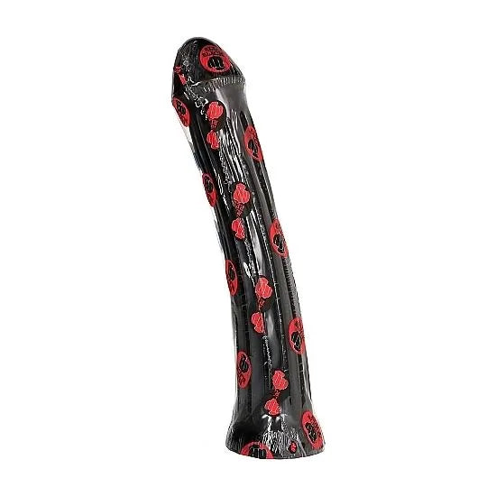 Gode noir rainuré en PVC doux, 31cm, design élégant et ergonomique, compatible lubrifiants silicone, chauffable.