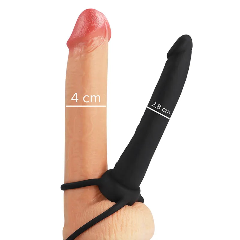 Gode anal silicone noir luxe MYTHOLOGIE COBIONYX ergonomique flexible hypoallergénique ultradoux stimulation anale vaginale anneau pénien testiculaire insérable135mm longueur155mm polyvalent