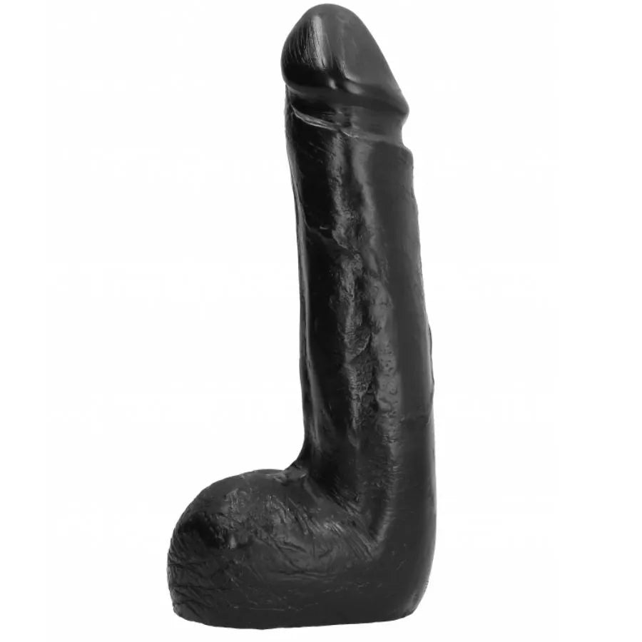 Gode anal noir en TPR, finition élégante, forme réaliste, base élargie, flexible et durable, sans phtalates.
