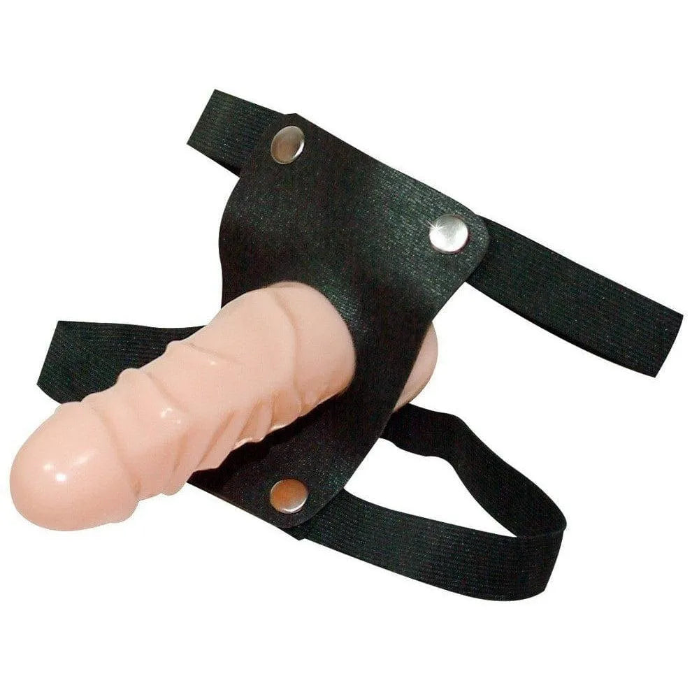 gode ceinture creux PVC profondeur 165 millimetres diametre interieur 40 millimetres harnais imitation cuir lanieres elastiques ajustable confortable couple polyvalent