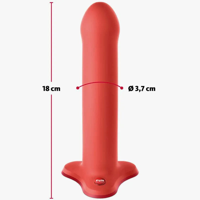 Gode ceinture rouge en silicone médical, 18 cm, ventouse, hypoallergénique, flexible, imperméable, compatible harnais.