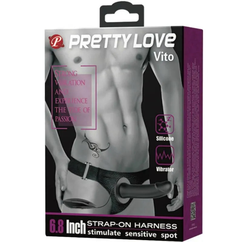 Gode-ceinture vibrant noir 17cm avec harnais réglable, moteur puissant, télécommande, pour dysfonction érectile.