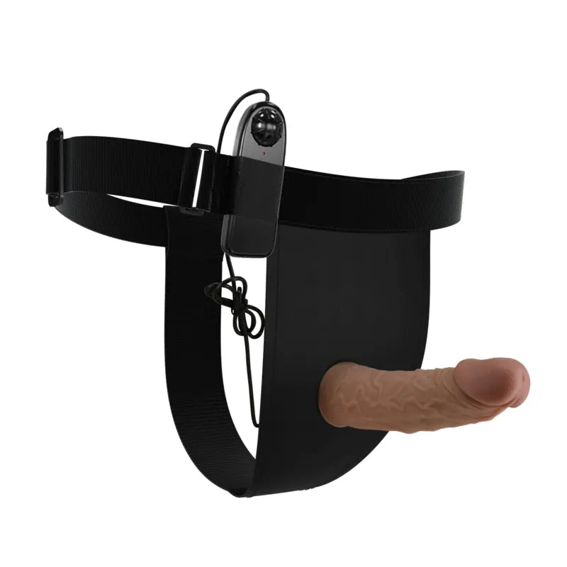 gode ceinture vibrant silicone marron imperméable harnais réglable confortable silencieux puissant vibrations réglables ergonomique durable universel ajustable maintien parfait