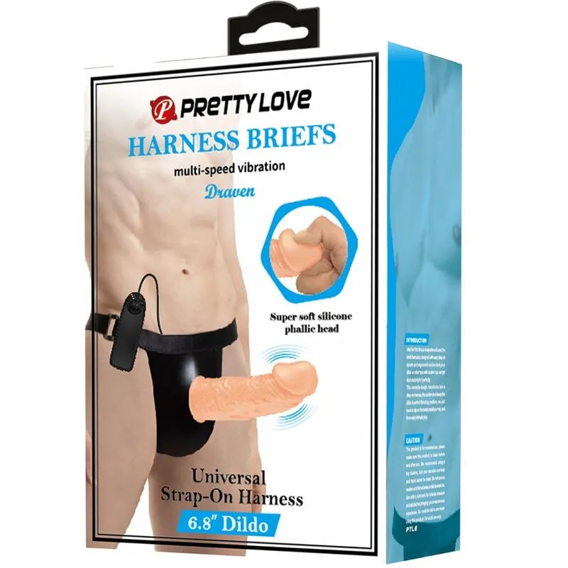 Gode ceinture vibrant marron en silicone, harnais réglable, imperméable, ergonomique, puissant, vibrations ajustables.
