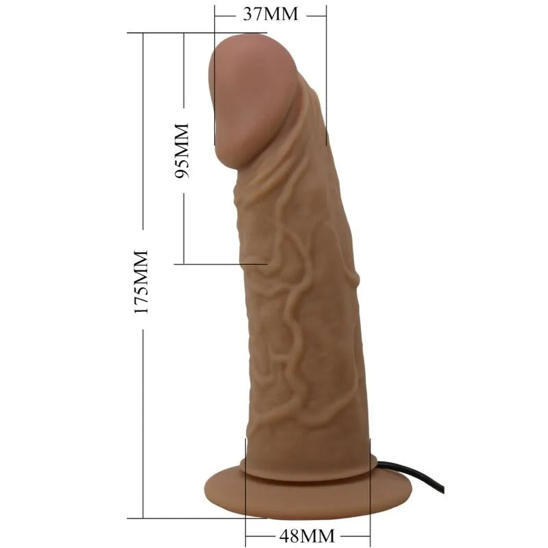 Gode ceinture vibrant marron en silicone, harnais réglable, design réaliste, imperméable, vibrations puissantes et silenci...