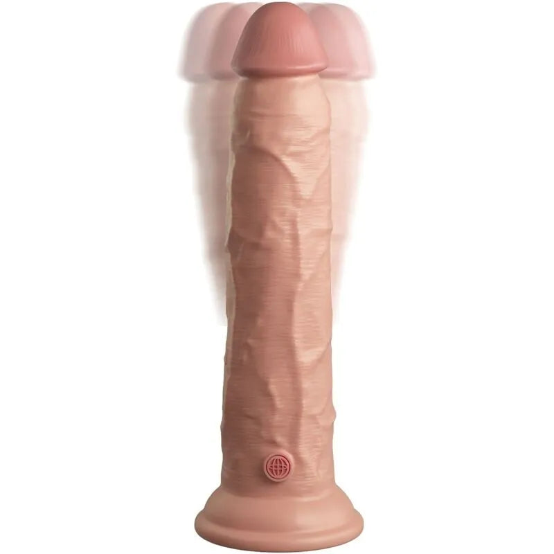 Gode vibrant silicone double densité 24cm, couleur chair, ventouse, détails réalistes, télécommande, modes vibration.