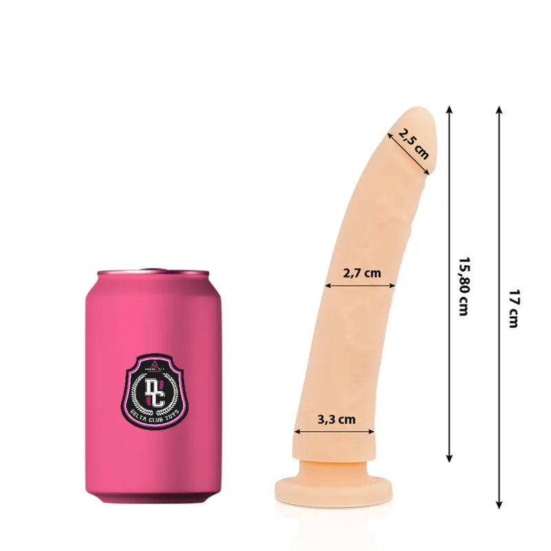 Gode silicone médical hypoallergénique sans phtalates sans latex texture douce dimensions 17cm longueur diamètre 3cm design réaliste Deltaclub