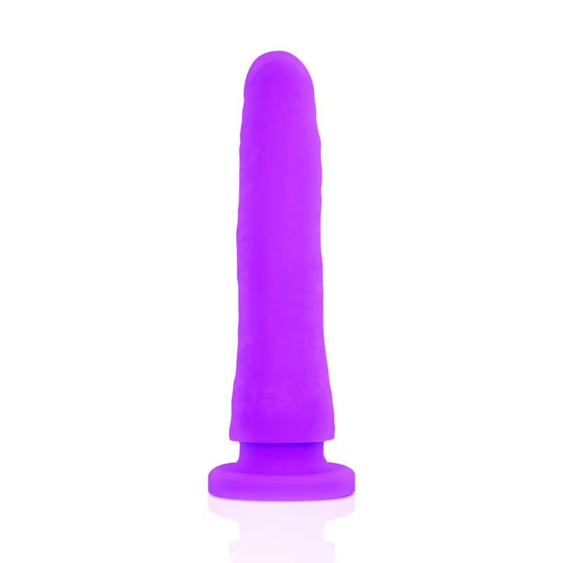 Gode silicone violet hypoallergénique Deltaclub, texture douce, base ventouse, stimulation réaliste, sans phtalates.