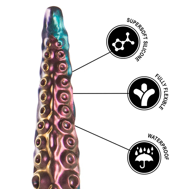 Gode silicone médical mythologie grecque, multicolore, forme réaliste avec détails texturés, ergonomique et télécommandé.