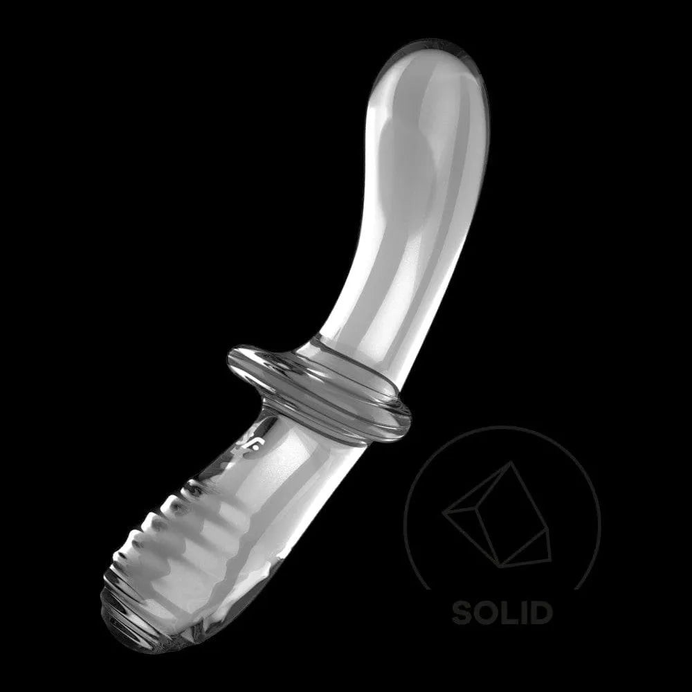 gode verre borosilicaté résistant léger unisexe polyvalent double face ergonomique base large hygiénique température chaleur froid stimulation vaginale anale clitoridienne