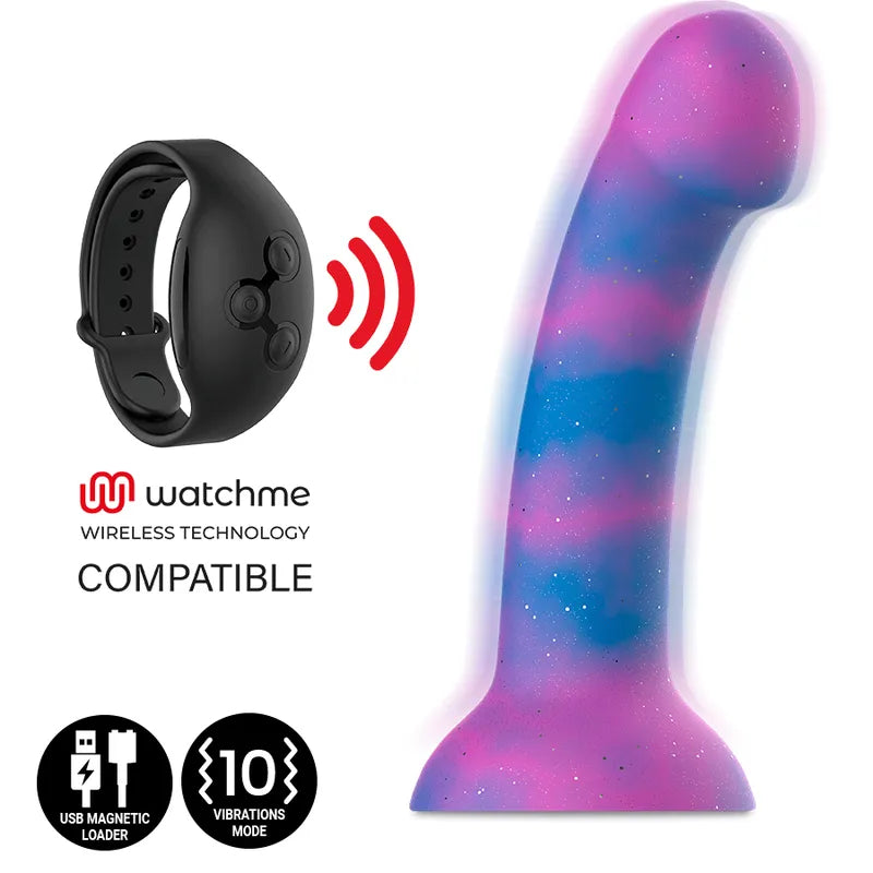gode fantaisie galactique silicone médical vibrant rechargeable magnétique sans fil ergonomique courbé point G puissant plaisir lubrifiant inclus
