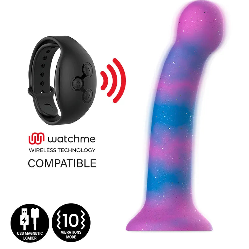 Gode fantaisie galactique vibrant silicone premium ergonomique courbé stimulation vaginale ciblée vibration puissante rechargeable magnétique hypoallergénique