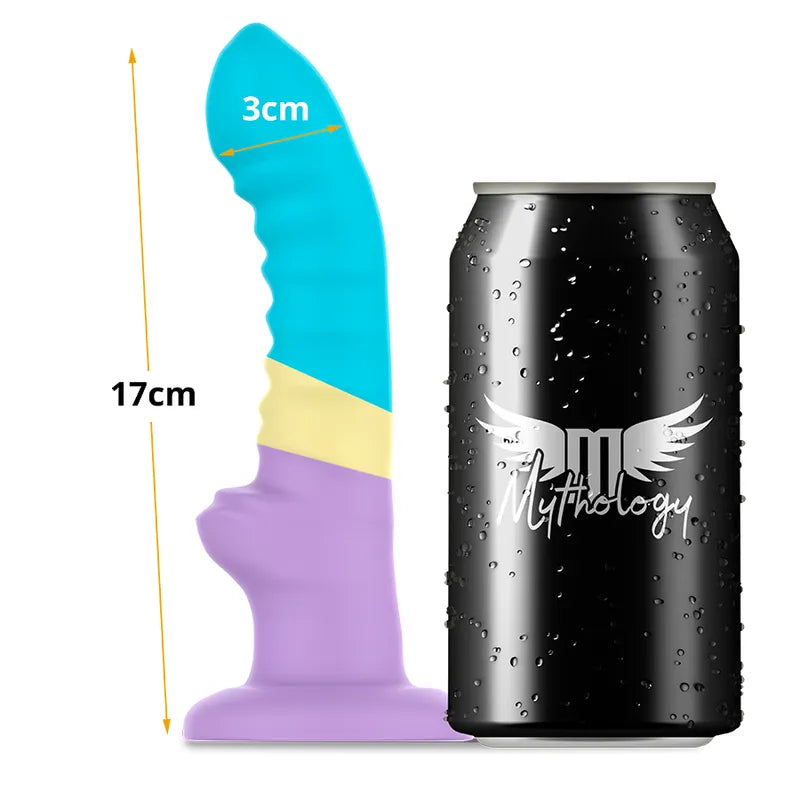 gode fantaisie pastel silicone moyen ergonomique extraflexible doux hypoallergénique ventouse robuste compatible harnais insérable longueur diamètre