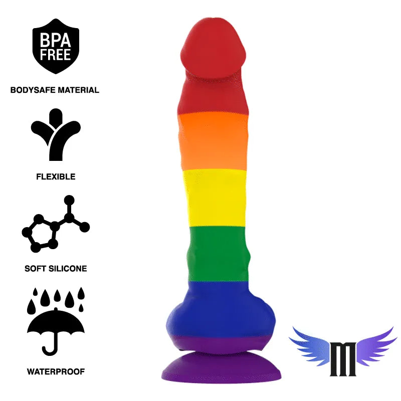 Gode fantaisie silicone arc-en-ciel, 13cm, base ventouse, flexible, sans BPA, stimulation optimale, compatible harnais.