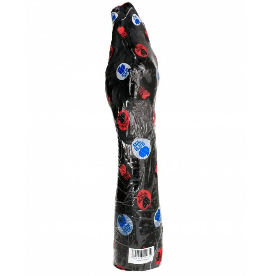 Gode fisting réaliste noir en PVC, forme main et avant-bras, 40 cm, surface lisse, sensations intenses, durable.