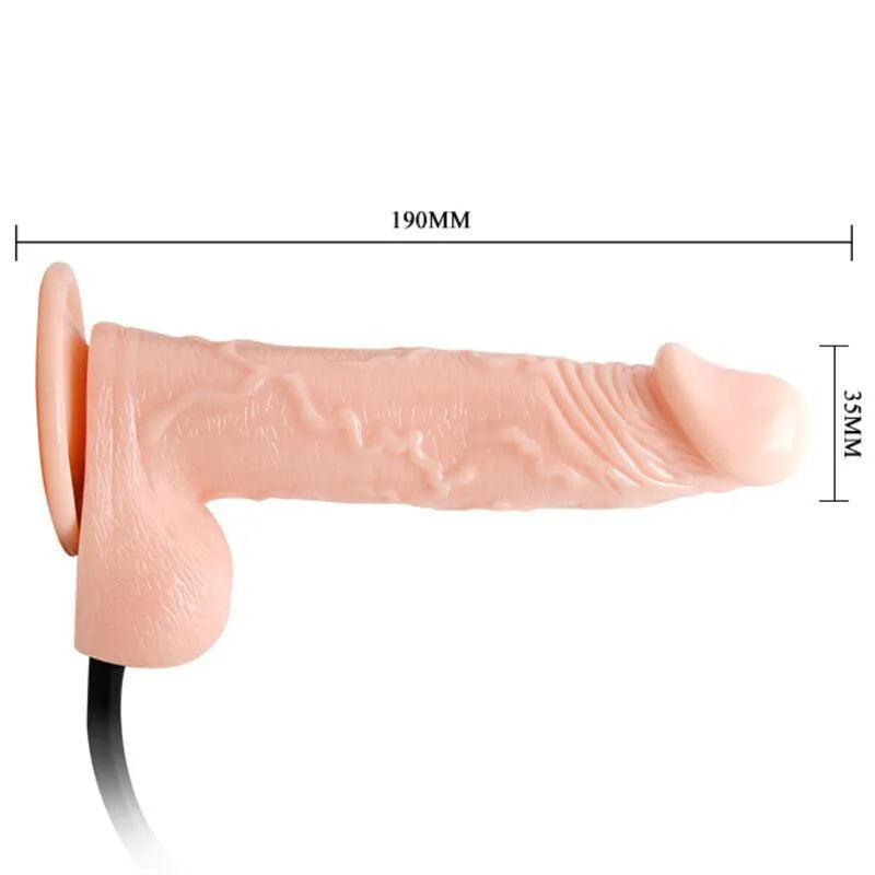 Gode gonflable TPR réaliste veineux, couleur chair, ventouse puissante, pompe manuelle, longueur 15 cm.