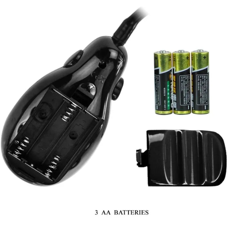 Gode gonflable en latex noir vibrant, multi-vitesses, ergonomique avec valve, piles AA et lubrifiant recommandé.