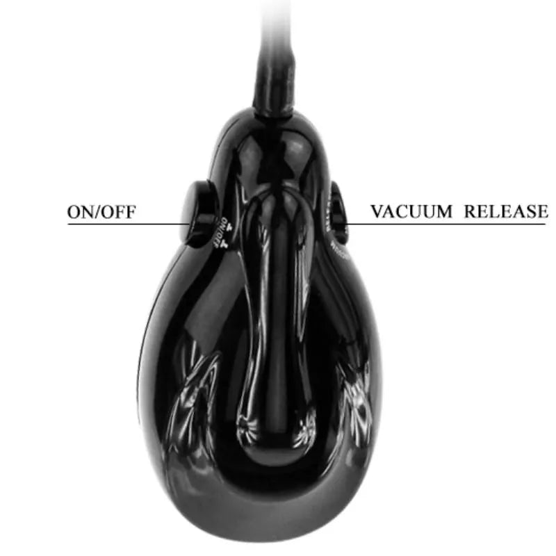 Gode gonflable latex noir vibrant, multi-vitesses, ergonomique, valve libération rapide, design extensible et confortable.