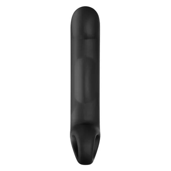 Gode électrostimulateur noir courbé en silicone médical, design ergonomique bulbeux pour stimulation point G/prostate.