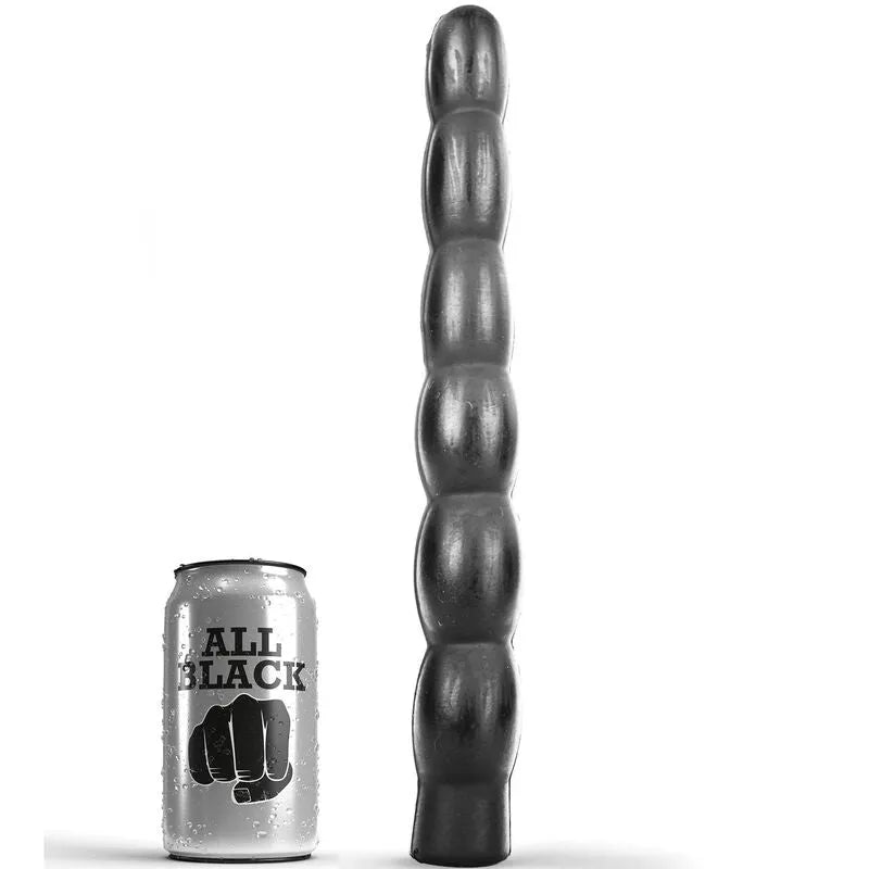 Gode Ondulé Doux Souple Noir Texturé Flexible Ergonomique Stimulant Confortable Hygiénique Silicone 32centimetres 45millimetres Anal Vaginal Esthétique