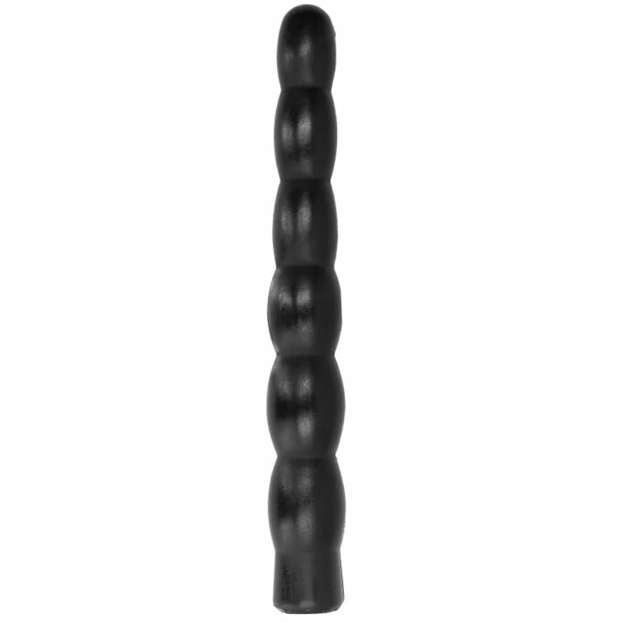 Gode noir ondulé en silicone souple, texturé et ergonomique, 32 cm de long, 45 mm de diamètre, pour plaisir anal ou vaginal.