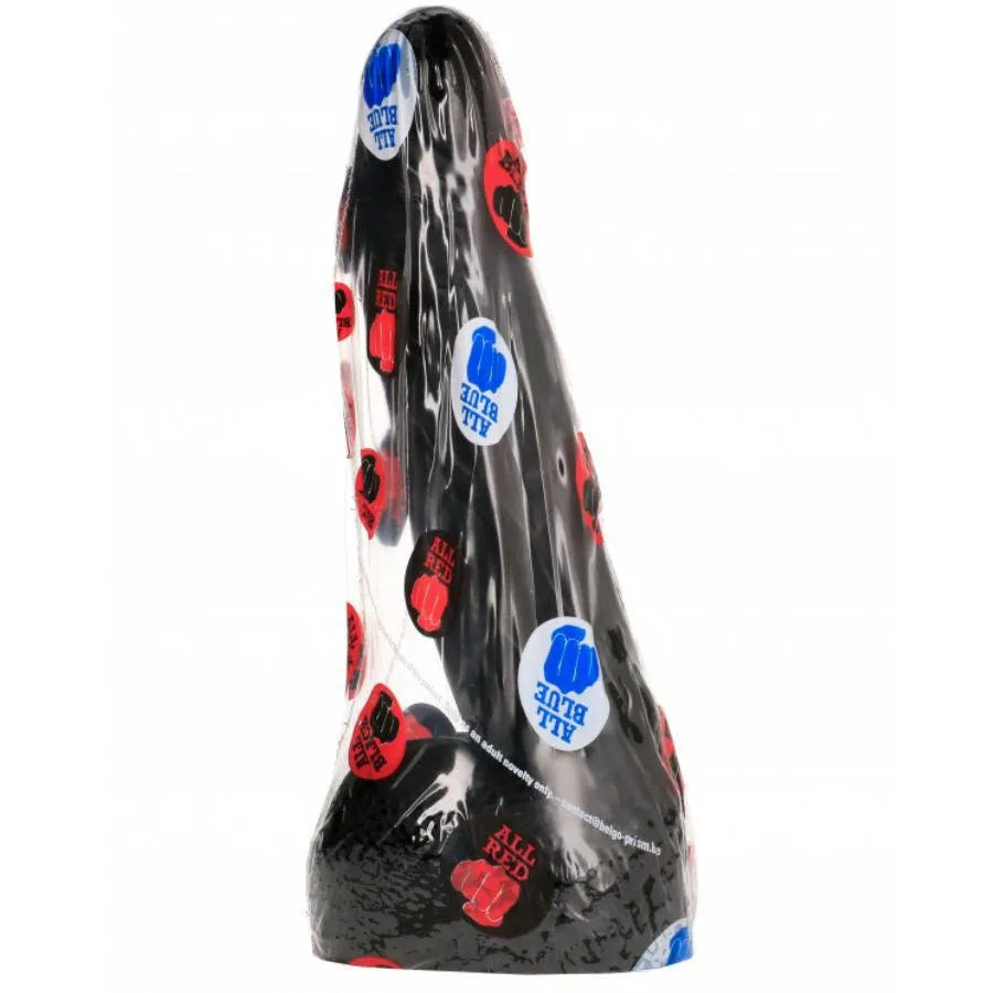 Gode réaliste noir 20cm texture détaillée, tige anatomique, emballé, compatible lubrifiants silicone, plaisir authentique.