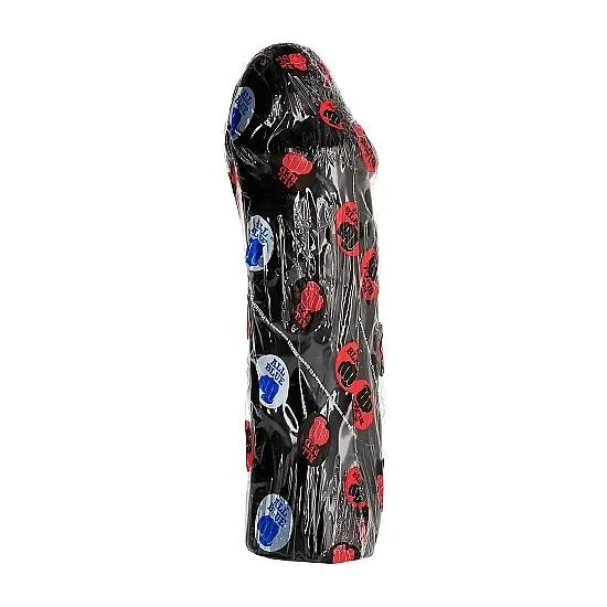 Gode réaliste noir en PVC hypoallergénique, tige solide sans testicules, 28cm, compatible lubrifiants silicone.