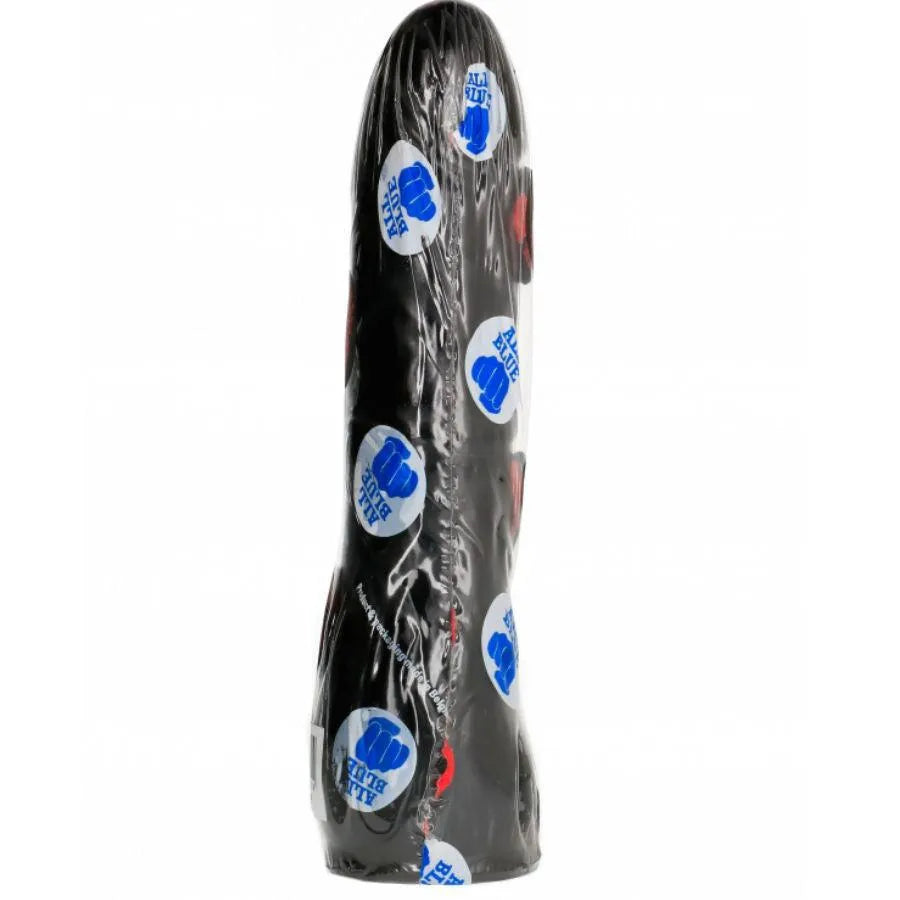 Gode réaliste noir 20 cm en silicone, tige coudée, gland veiné, texture ergonomique, emballage discret.