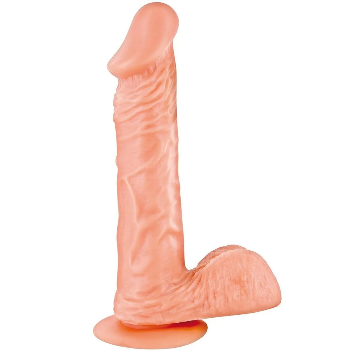 Gode réaliste ventouse puissante fixation mains libres longueur 18cm diamètre 35mm silicone sans phtalates testicules réalisme sensation plénitude