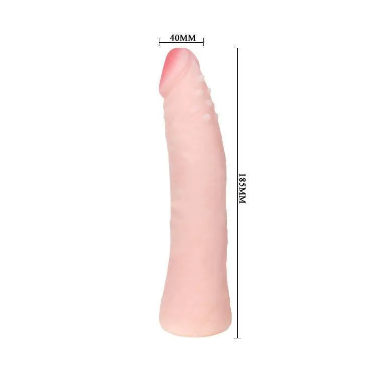 Gode réaliste silicone rose clair, texture souple, ventouse, 19cm, diamètre 34mm, idéal douche moments intimes.