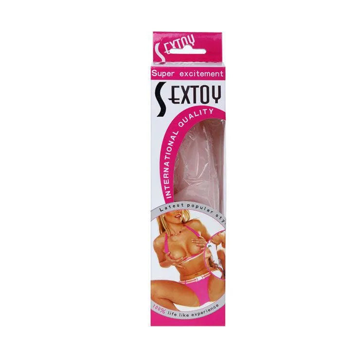 Gode réaliste en silicone rose avec ventouse, texture souple, dans emballage rose et blanc, idéal pour la douche.