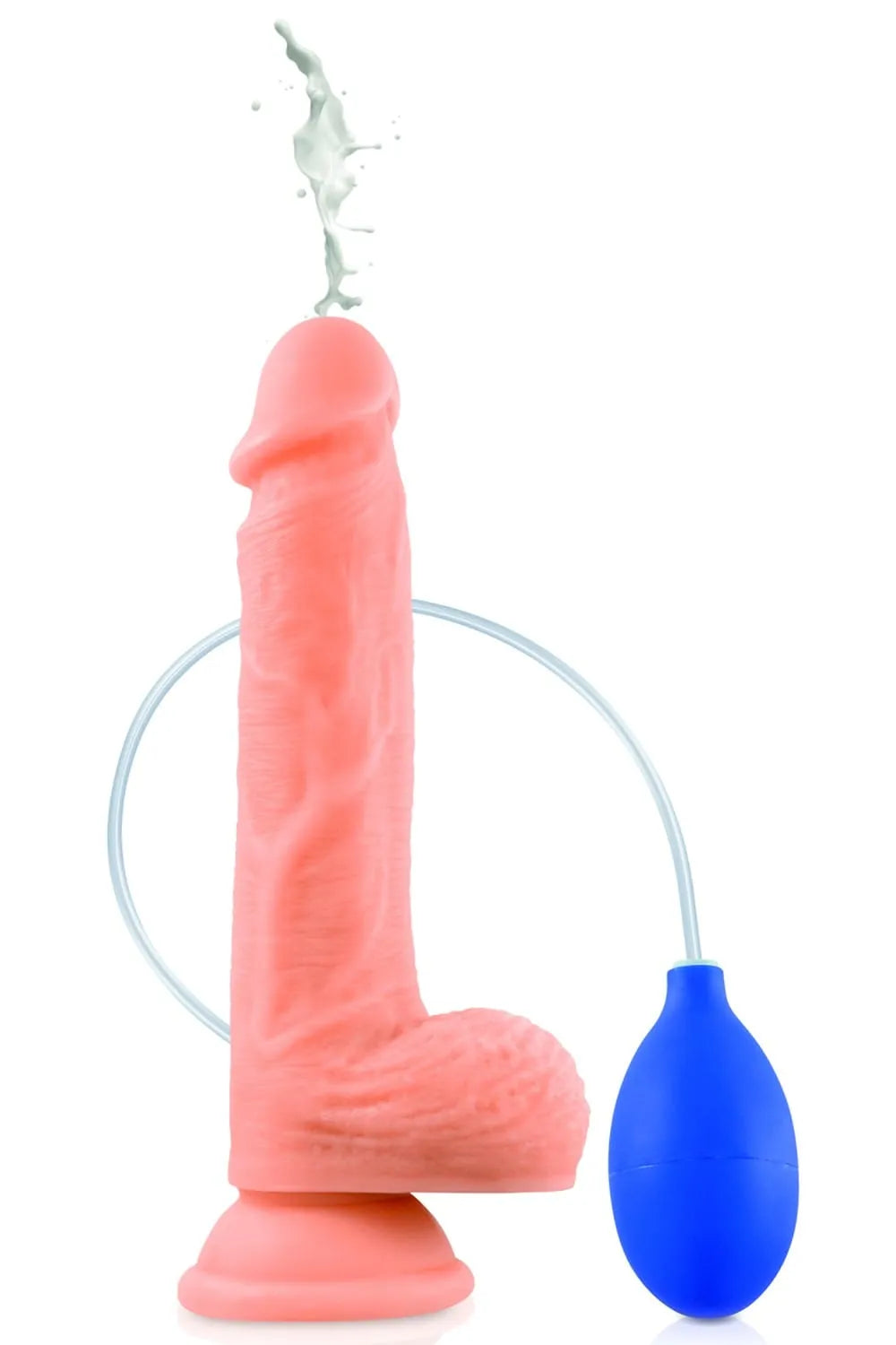 Gode réaliste éjaculateur ventouse silicone médical hypoallergénique texture peau imitation puissante autonome pompe éjaculatoire ergonomique confortable